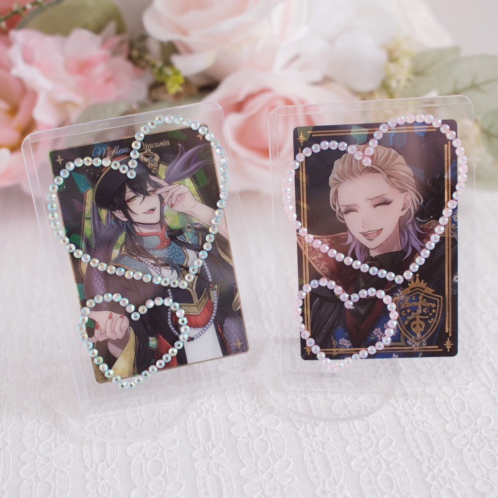 【ハンドメイド】ハート型 ホイップデコ 硬質ケース (B8サイズ / トレカ・チェキ用)