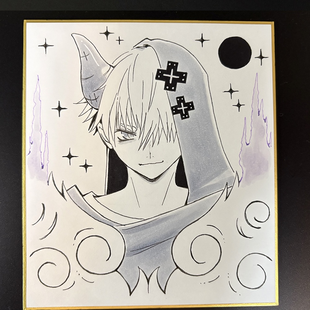 ミニ色紙（アナログイラスト）