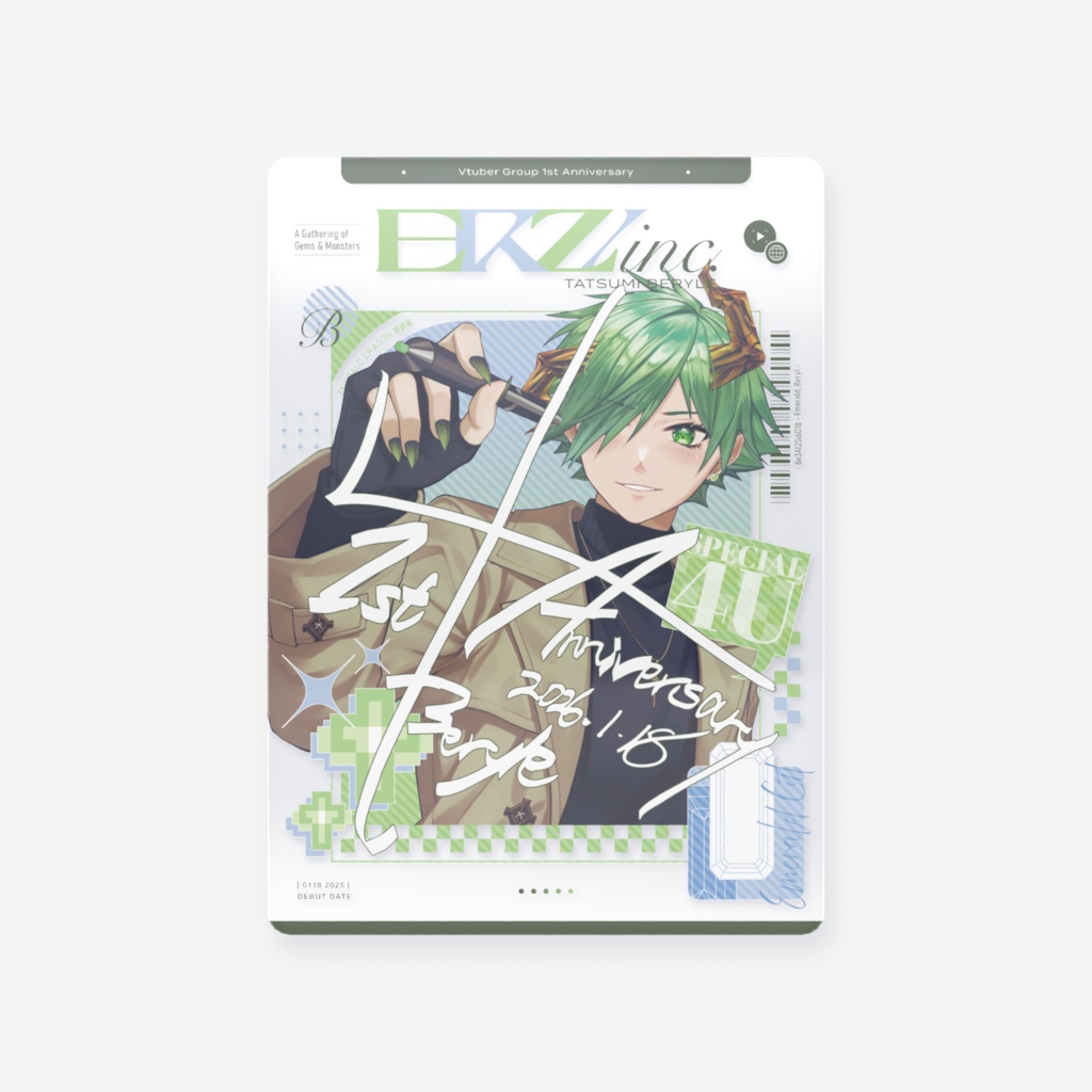 【1周年記念グッズ】チェキ風サインクリアカード・全4種【ERZ/inc.】