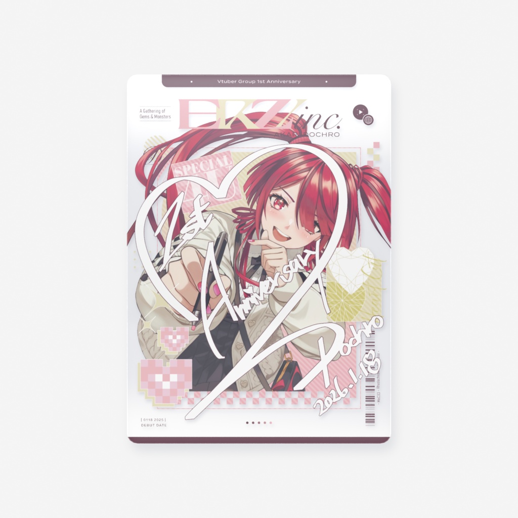 【1周年記念グッズ】チェキ風サインクリアカード・全4種【ERZ/inc.】