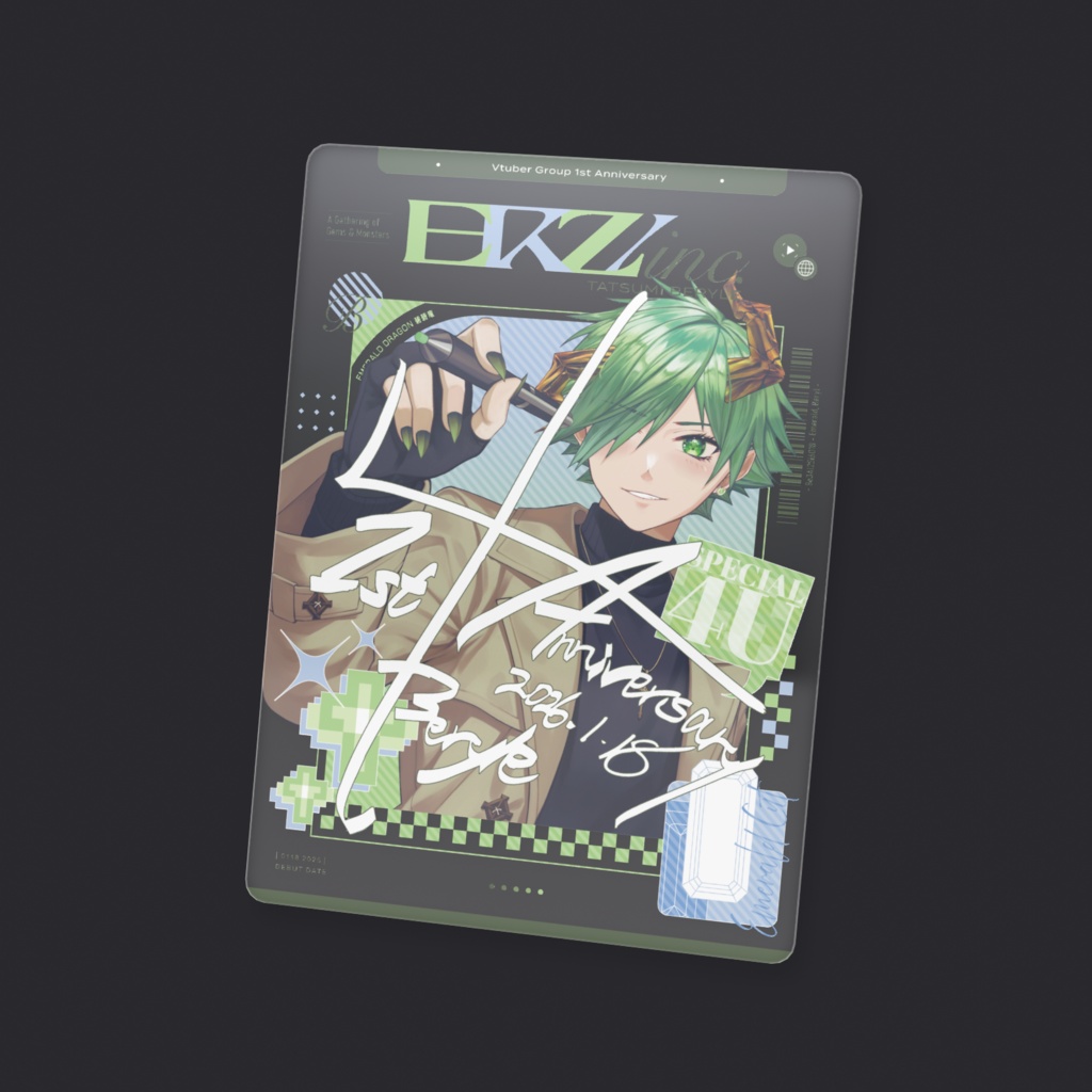 【1周年記念グッズ】チェキ風サインクリアカード・全4種【ERZ/inc.】