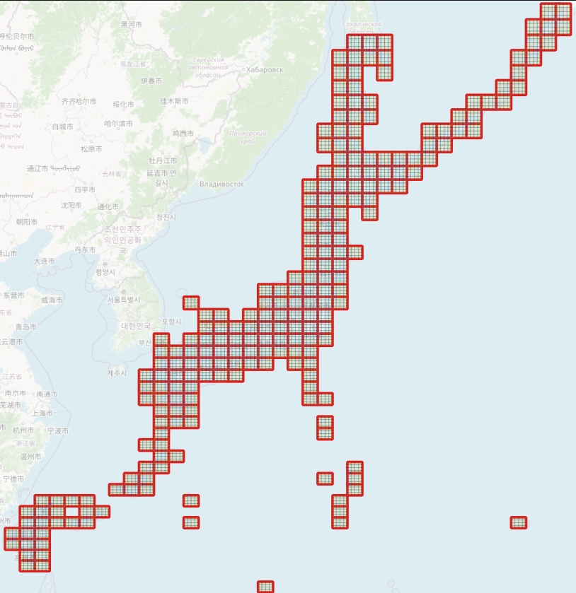国土地理院20万分の1地勢図・5万分の1地形図：図郭Shape
