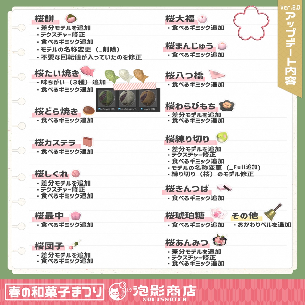 【ワールドギミック付き】さくら満開!春の和菓子まつり(109点)