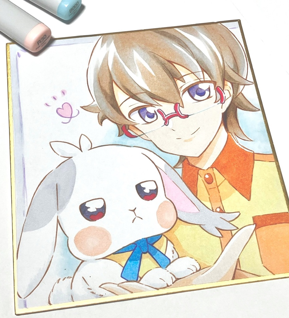 兎山悟&大福 色紙