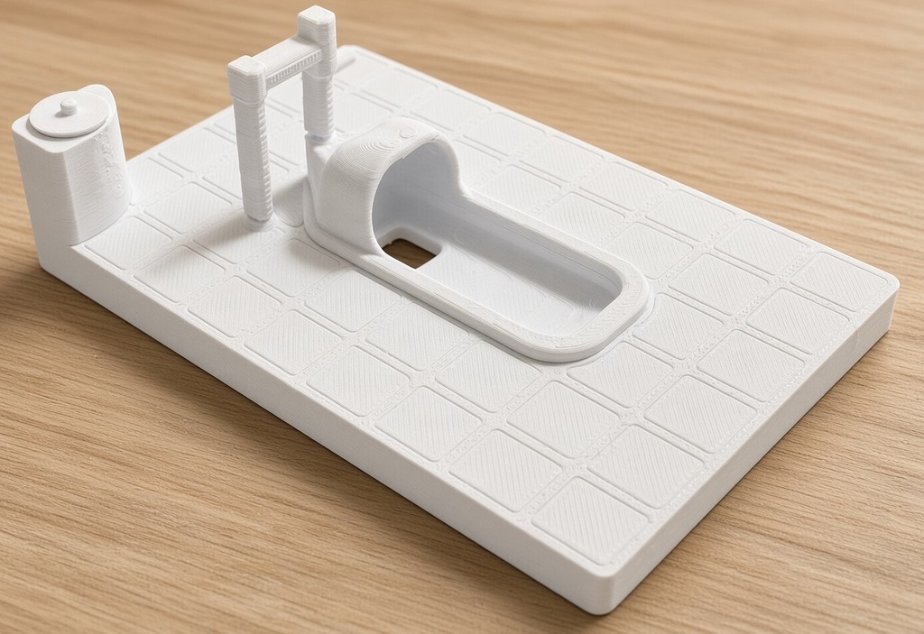 女子トイレ 和式トイレ ミニチュア フィギュア ジオラマ用 PLA製 サイズ変更対応可 3D　/　Women's Restroom, Squat Toilet, Miniature Figure for Dioramas, Made of PLA, Resizable, 3D