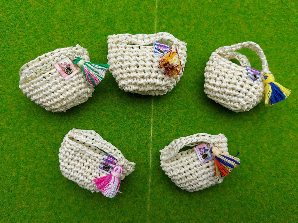 マルシェバッグ　ホワイト/ダークブラウン