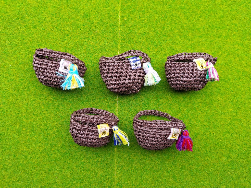 マルシェバッグ ホワイト/ダークブラウン