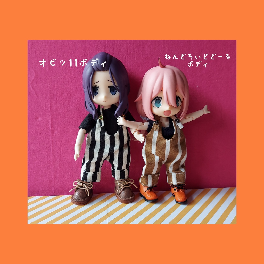 ぽってりサロペット ドット、ストライプ、タータン