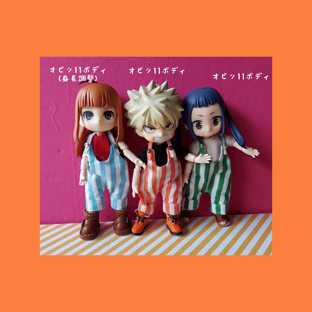 ぽってりサロペット ドット、ストライプ、タータン