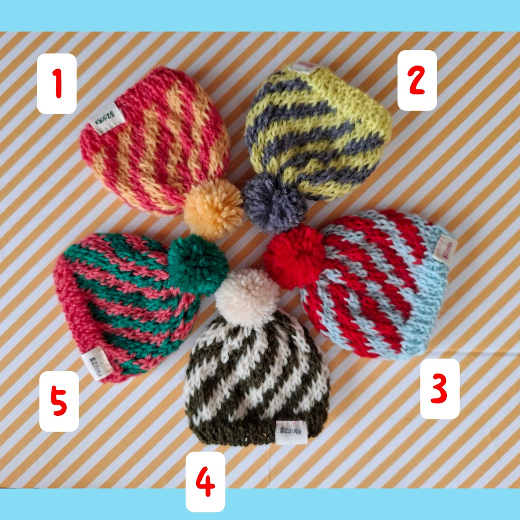 しましまニットキャップ Lサイズ