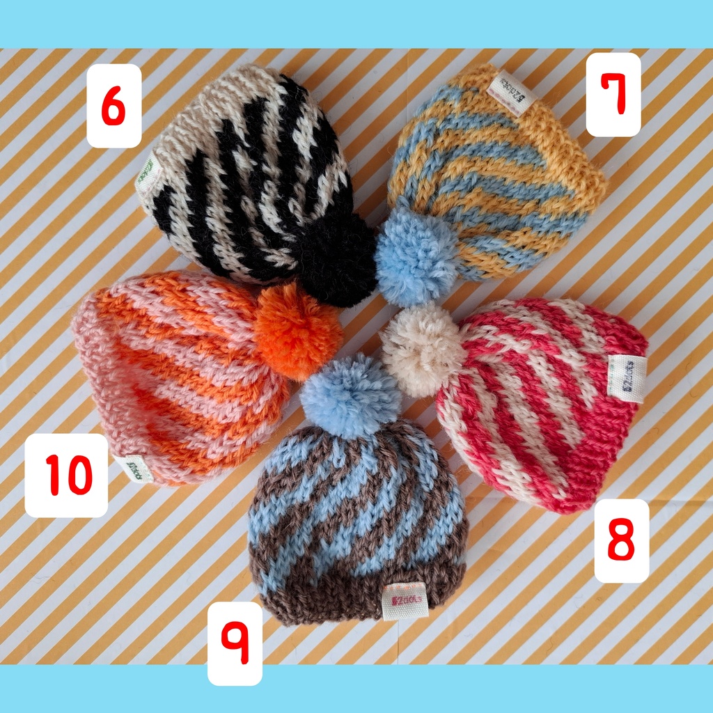 しましまニットキャップ Lサイズ