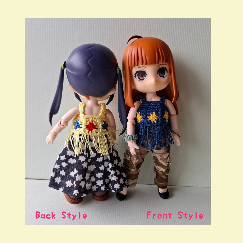 モチーフ編みのビスチェ・フリンジタイプ