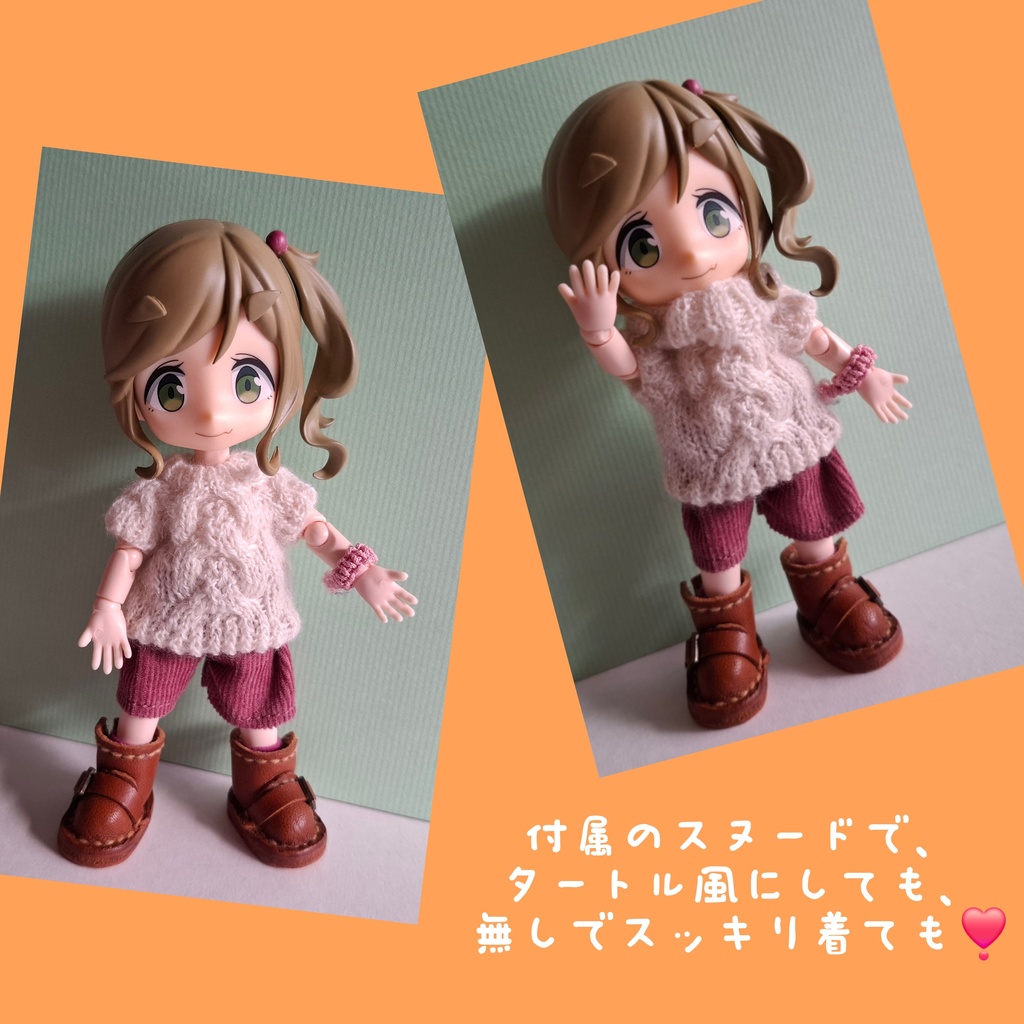 重ね着上手ニット(スヌード付き)