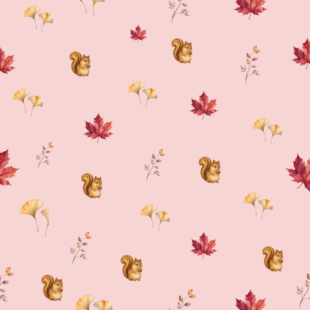 秋　紅葉　デジタルペーパー3枚セット　背景素材　デジタル手帳手帖背景ラッピング　大人かわいいくすみカラーお花や動物