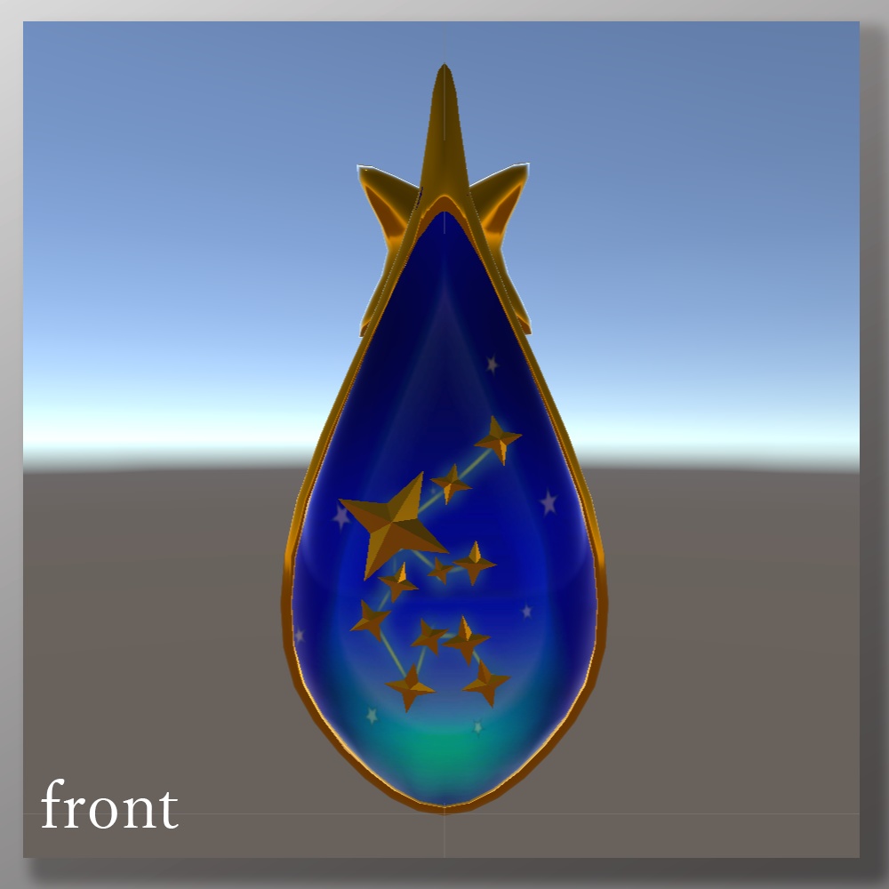 3Dモデル「星の雫~水瓶座~」ピアス