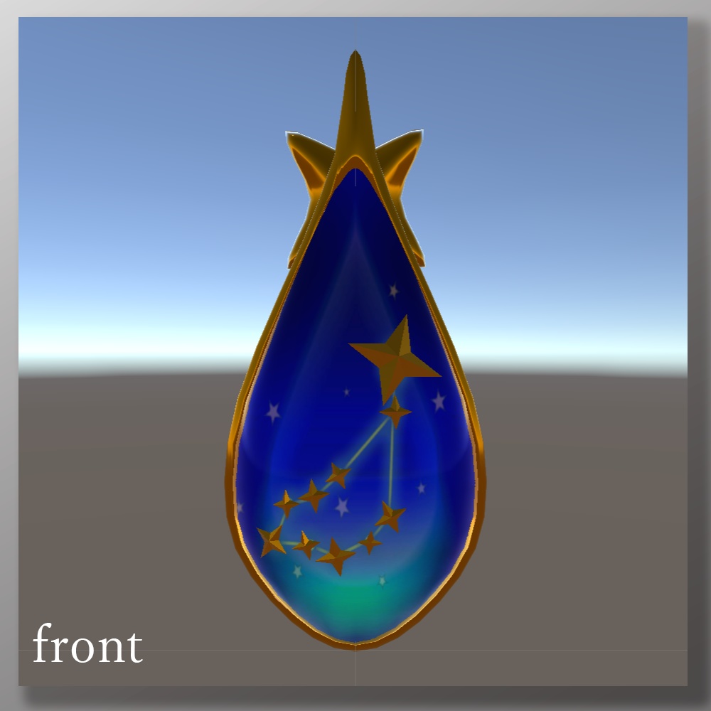 3Dモデル「星の雫~山羊座~」ピアス