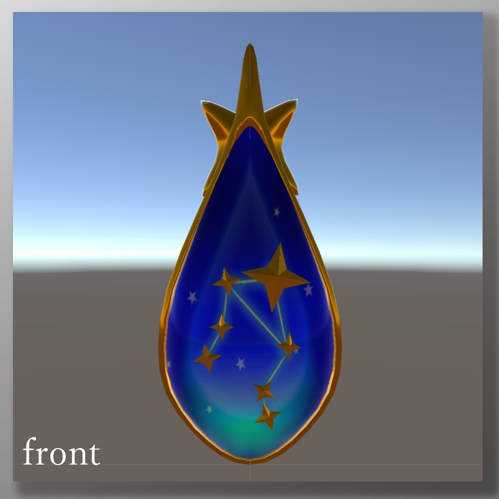 3Dモデル「星の雫~天秤座~」ピアス