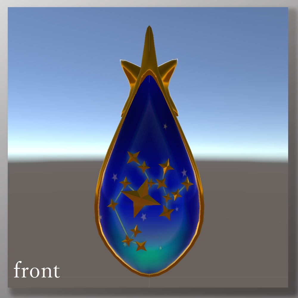 3Dモデル「星の雫~射手座~」ピアス