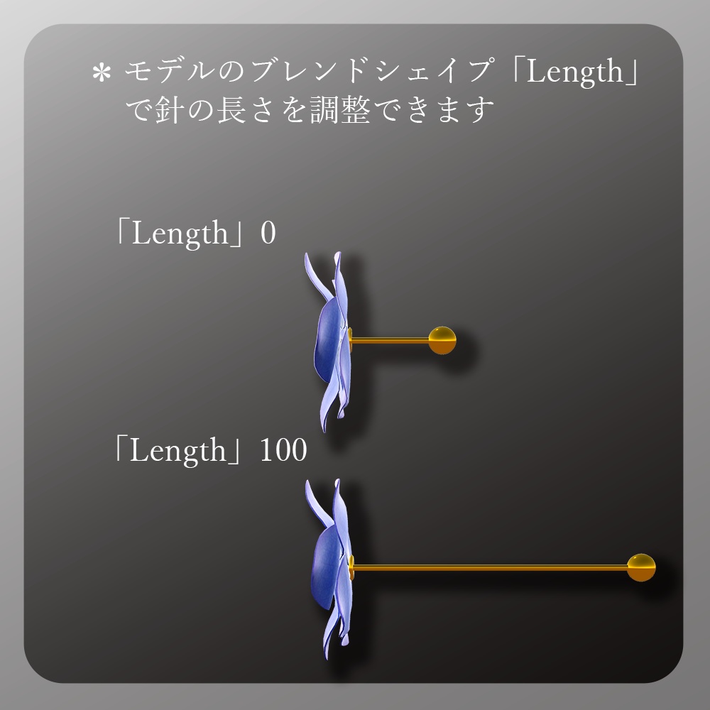 3Dモデル「青い紫陽花のピアス」