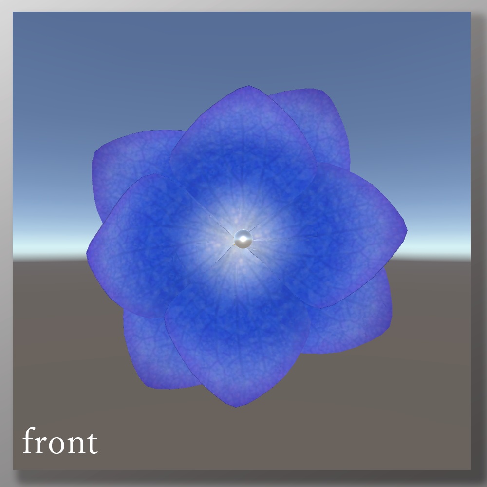 3Dモデル「青い紫陽花のピアス」