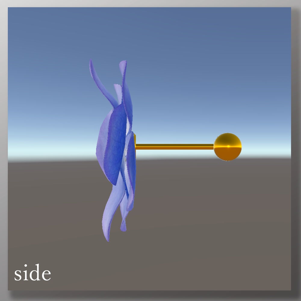 3Dモデル「青い紫陽花のピアス」