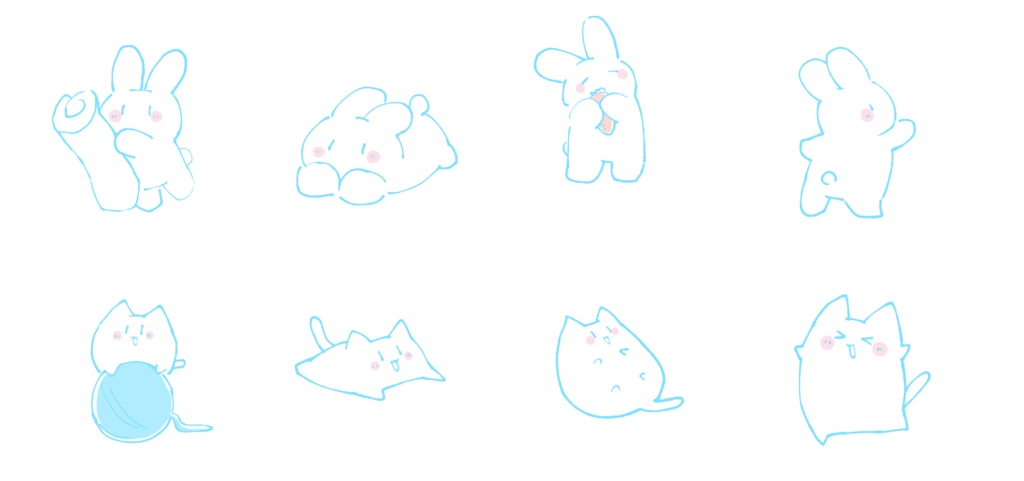 うさぎ/ねこシールセット