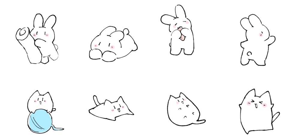 うさぎ/ねこシールセット