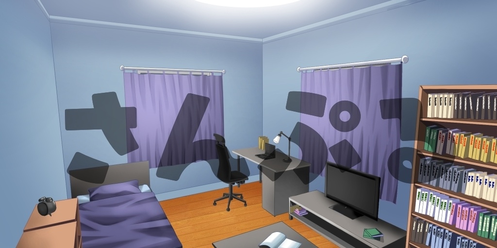 【イラスト背景】自室
