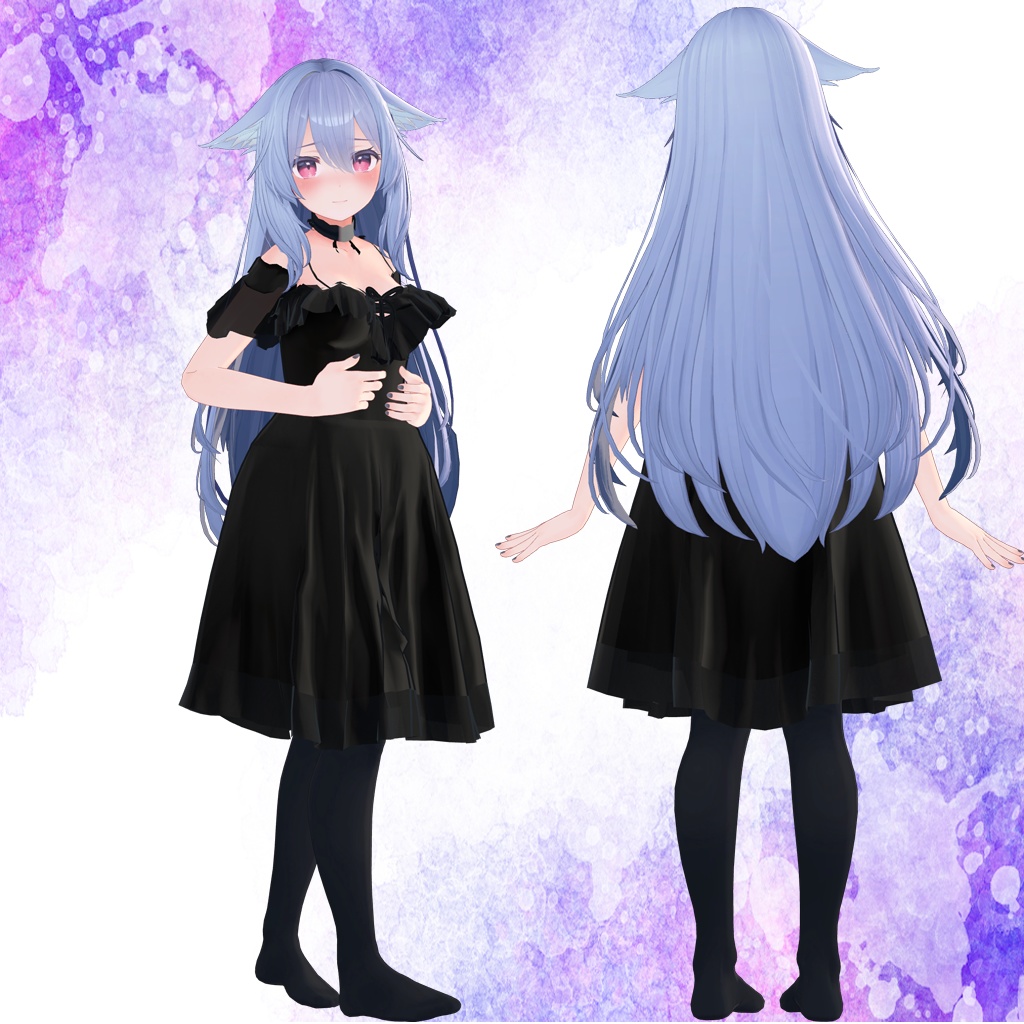 【桔梗-Kiktyou- 萌-Moe- 他8アバター対応】ゴスロリワンピース【購入者には、バッグが付いてます】