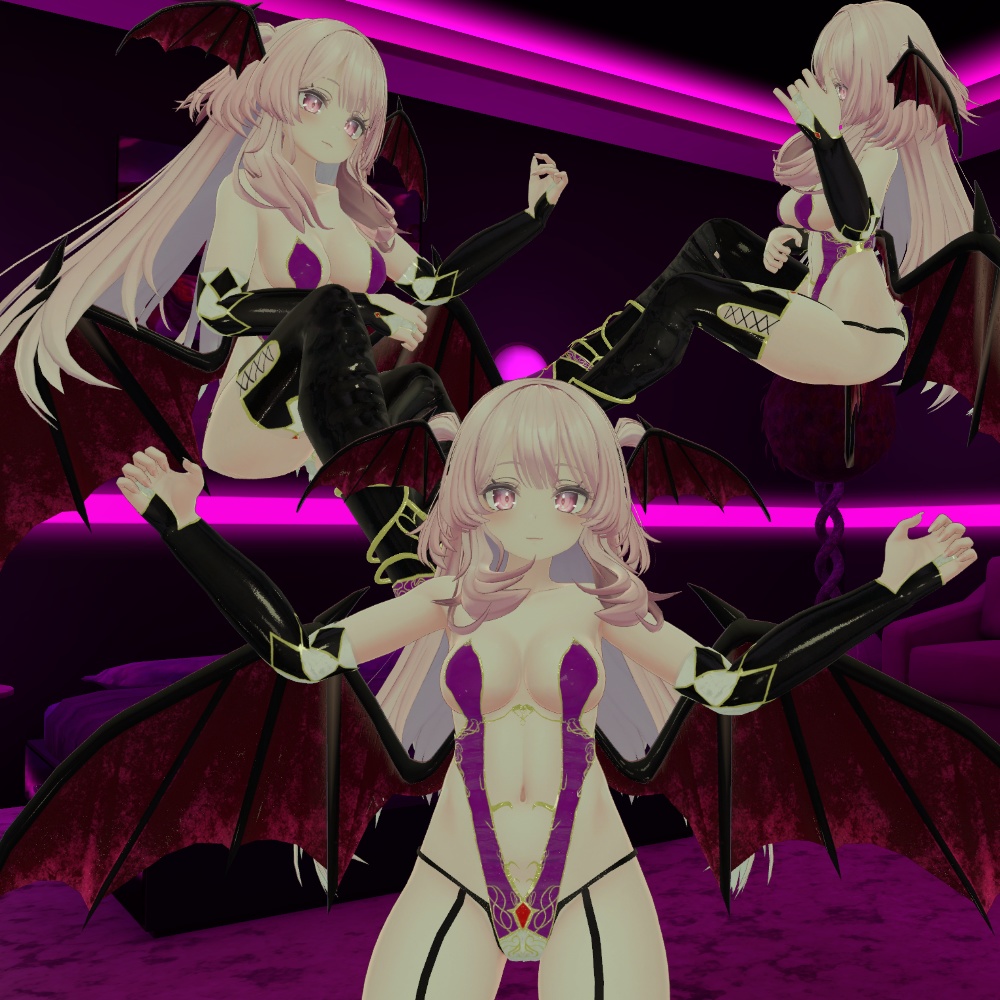 【-セレスティア-Selestia-】夜の女帝サキュバス【羽、しっぽ付き】
