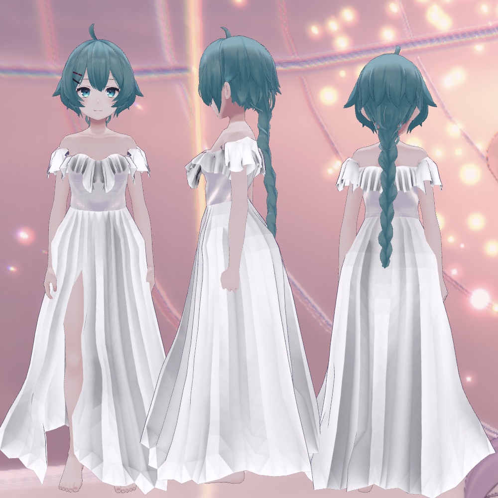 【萌-Moe- セレスティア-Selstia- 薄荷-Hakka- ラシューシャ-Lasyusha対応】オフショルワンピース【ロングスカート】