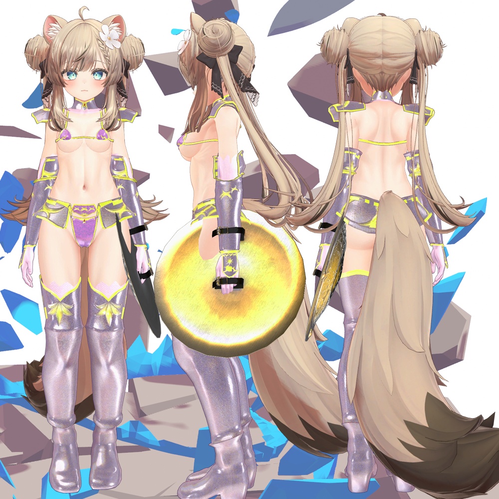 【マヌカ-Manuka- 他3アバター対応】ビキニアーマー【盾付き】