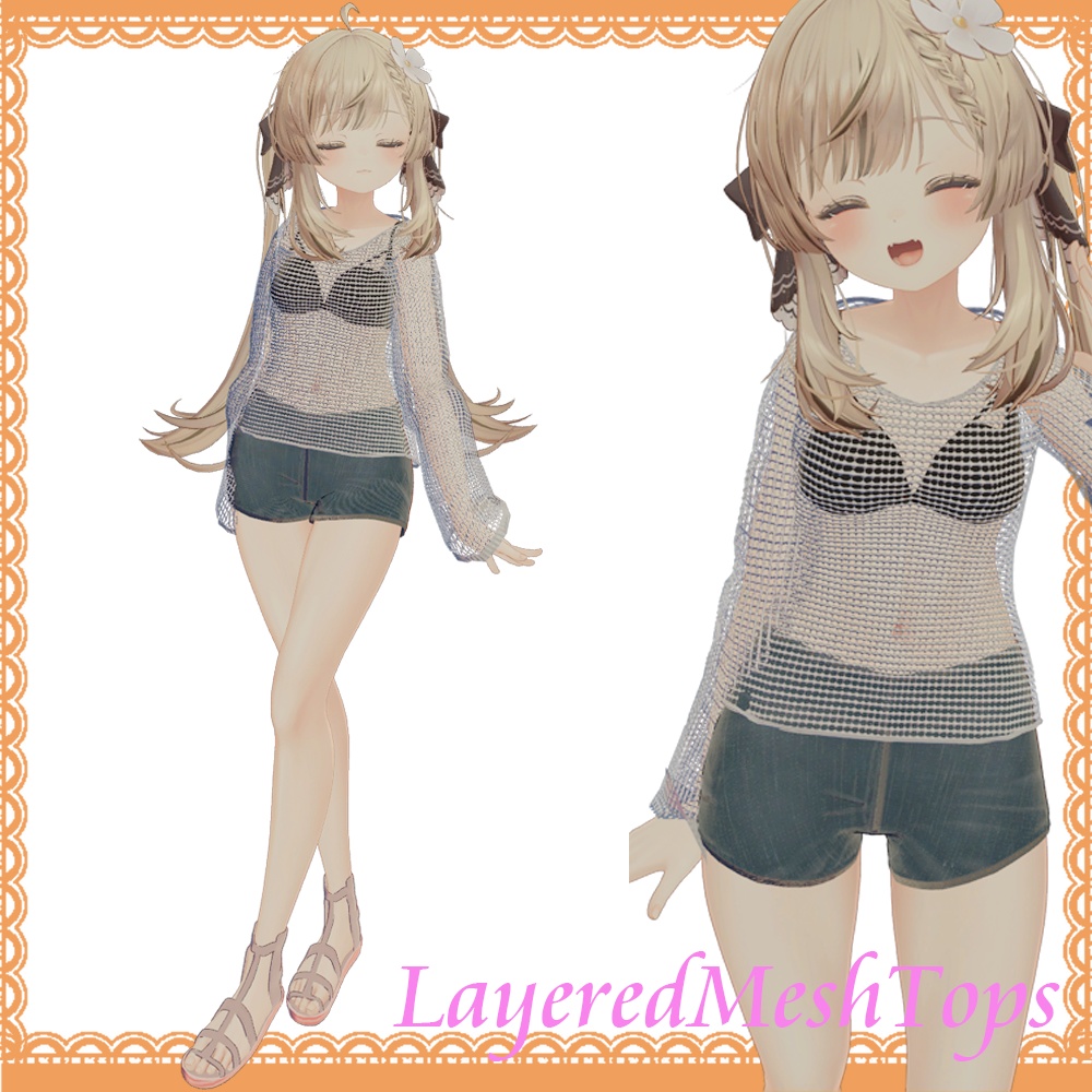 【マヌカ -Manuka- 対応】レイヤードメッシュトップス