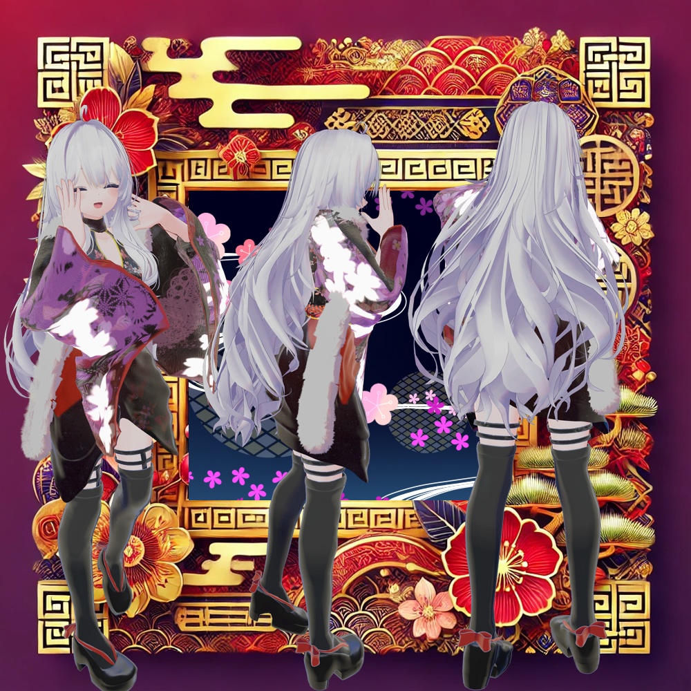 【マヌカ他6体対応】振袖「瑞春の舞」