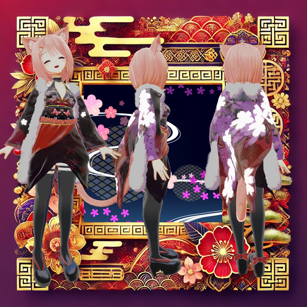 【マヌカ他6体対応】振袖「瑞春の舞」