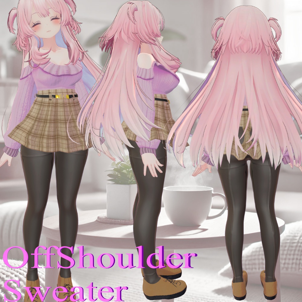 【マヌカ -Manuka- セレスティア -Selestia- 瑞希 -Mizuki- 森羅 -Shinra- 対応】オフショルダーセーター