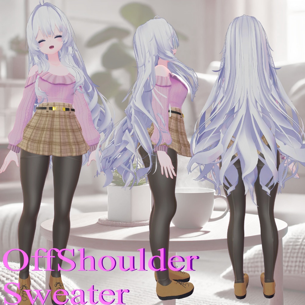 【マヌカ -Manuka- セレスティア -Selestia- 瑞希 -Mizuki- 森羅 -Shinra- 対応】オフショルダーセーター