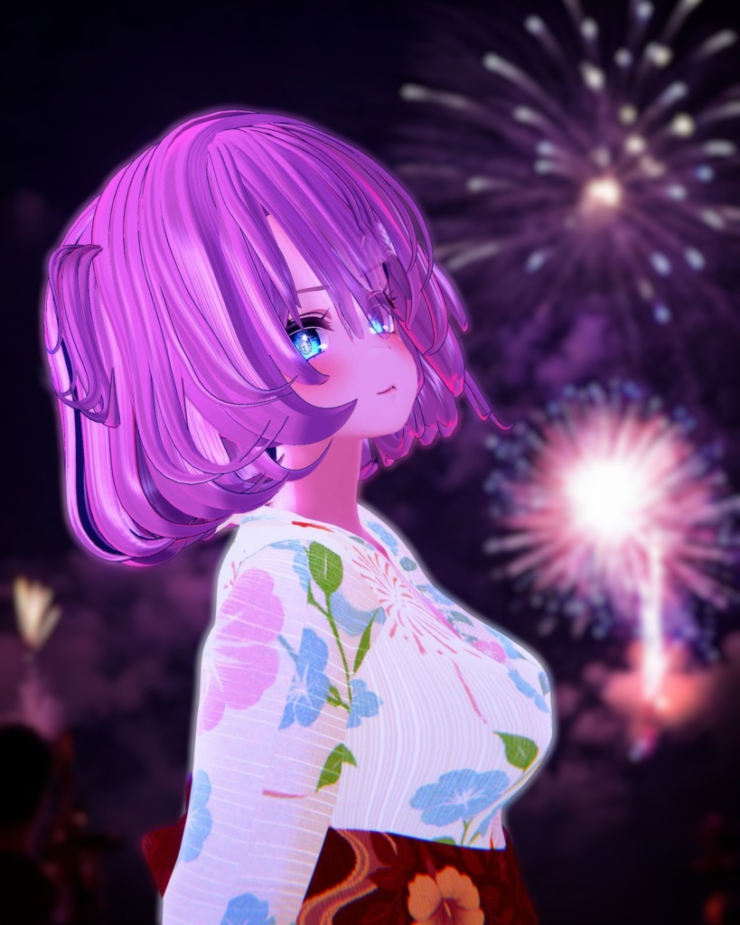 宵灯ゆかた - 対応アバター5種 | 夏の夕暮れに映える和装衣装セット