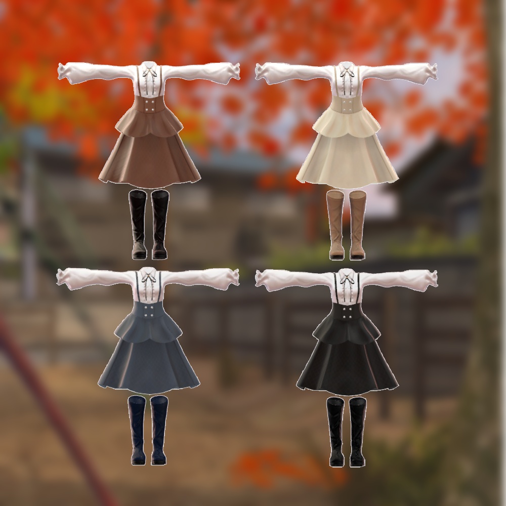 【4アバター対応】Étoile Girly Salopette|秋色ガーリーサロペットスカート|