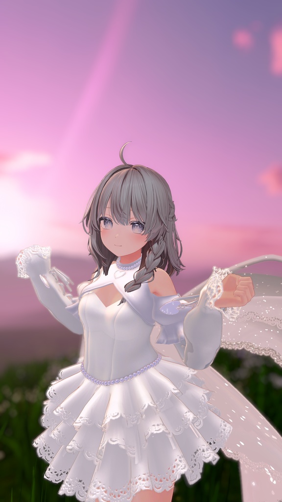 【VRChat想定】白昼夢のティアードワンピ - Daydream Tiered Dress - 1/6¥1300→¥1000