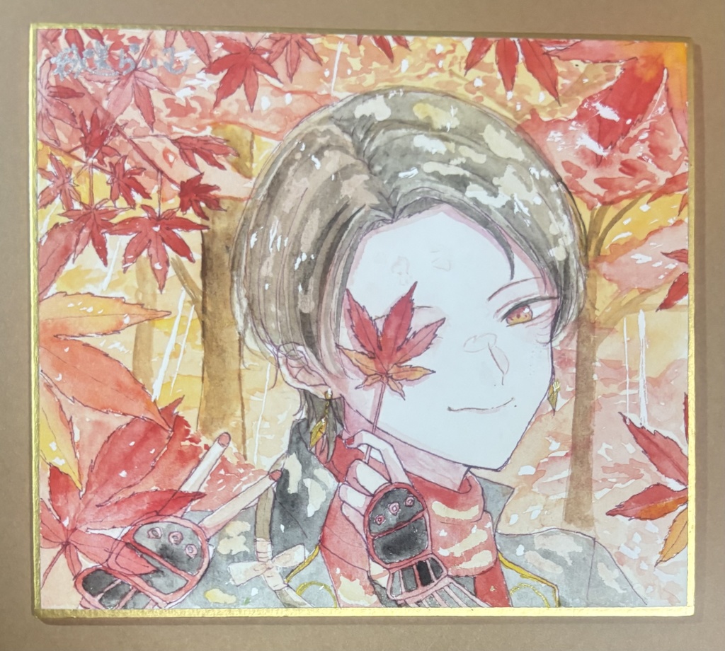 手描き色紙加州清光