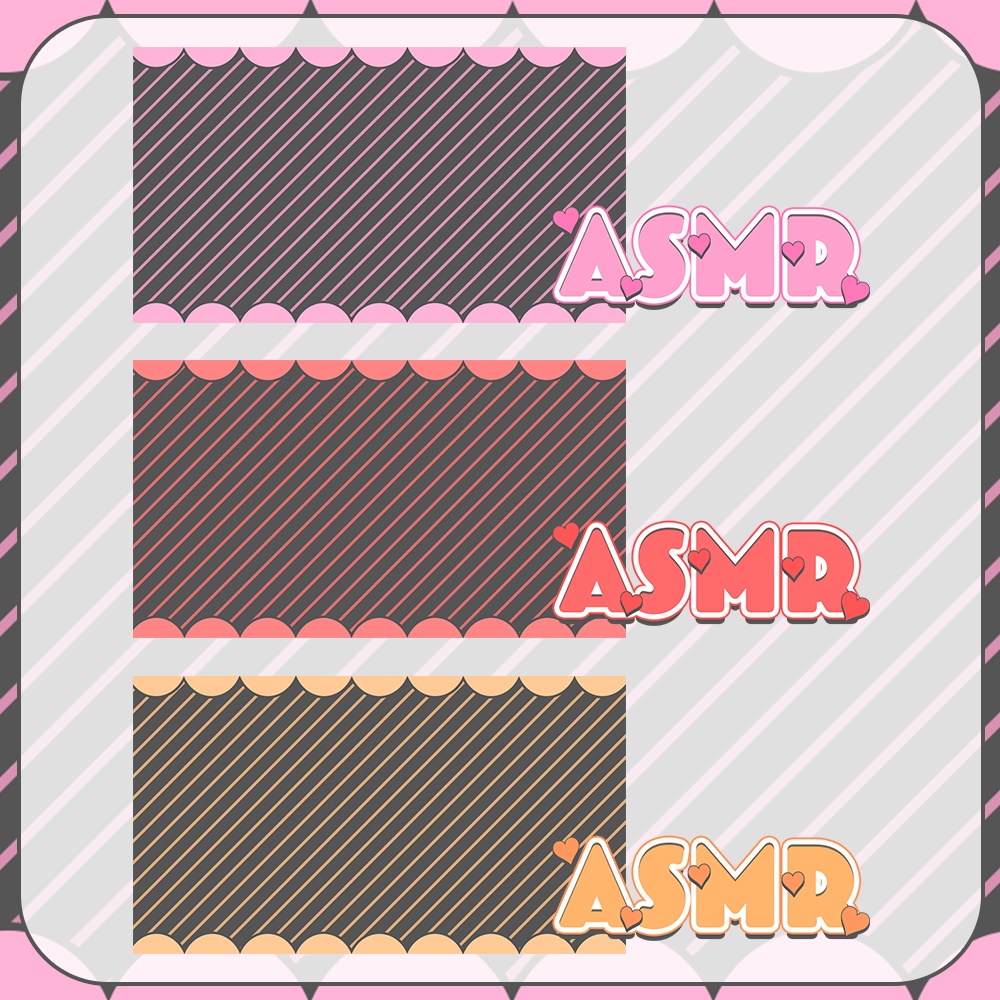 ASMR★黒×ポップカラーのサムネ素材