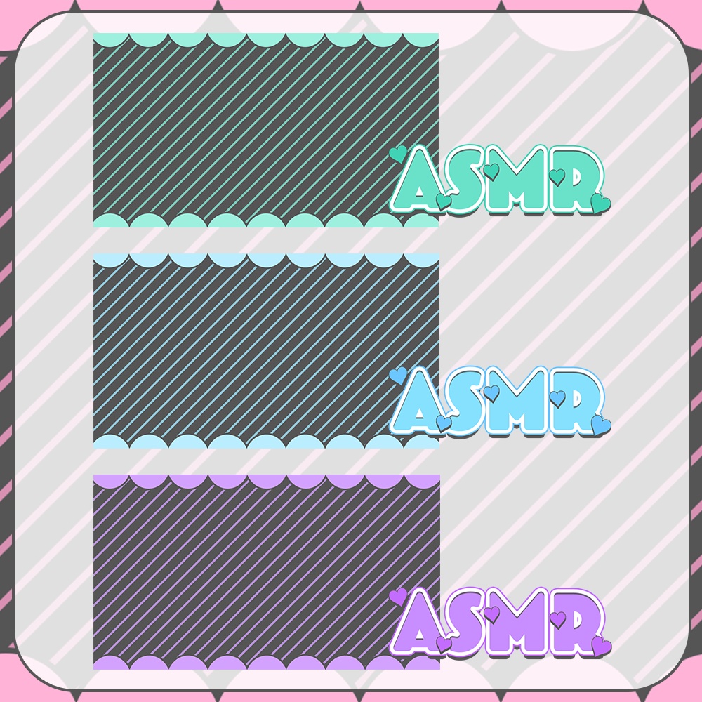 ASMR★黒×ポップカラーのサムネ素材