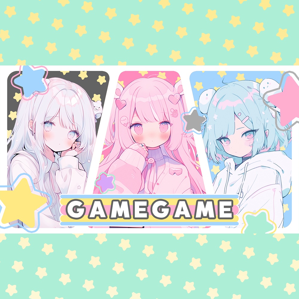 カスタムできる!3人用コラボサムネイル素材