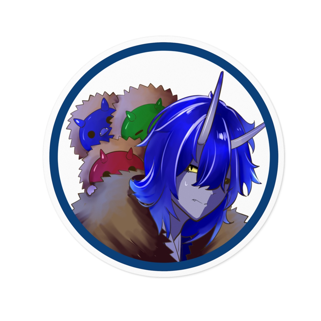 ステッカー・なまはげ（青）