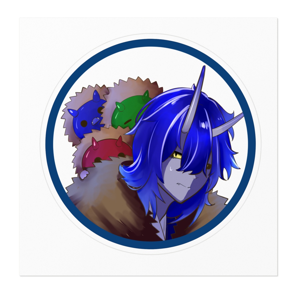 ステッカー・なまはげ(青)