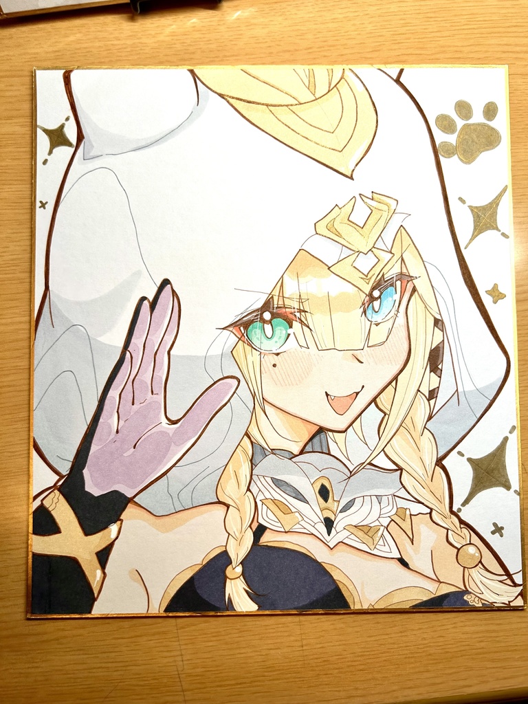 色紙　パルドフェリス②　24.2×27.2cm