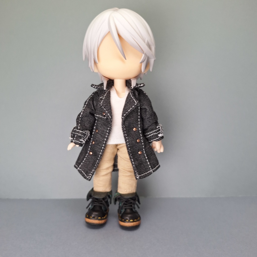 【期間限定価格】オビツ11サイズ　トレンチコート　ブラックデニム
