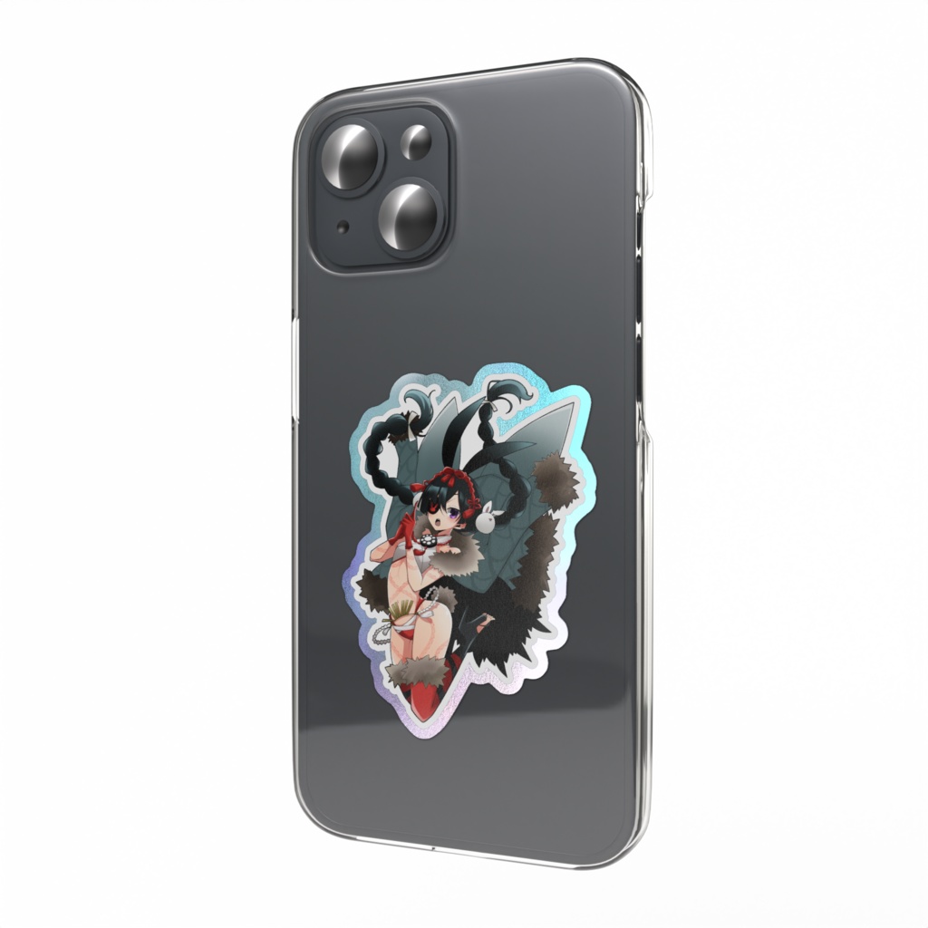 望月千代女 オーロラスマホステッカー