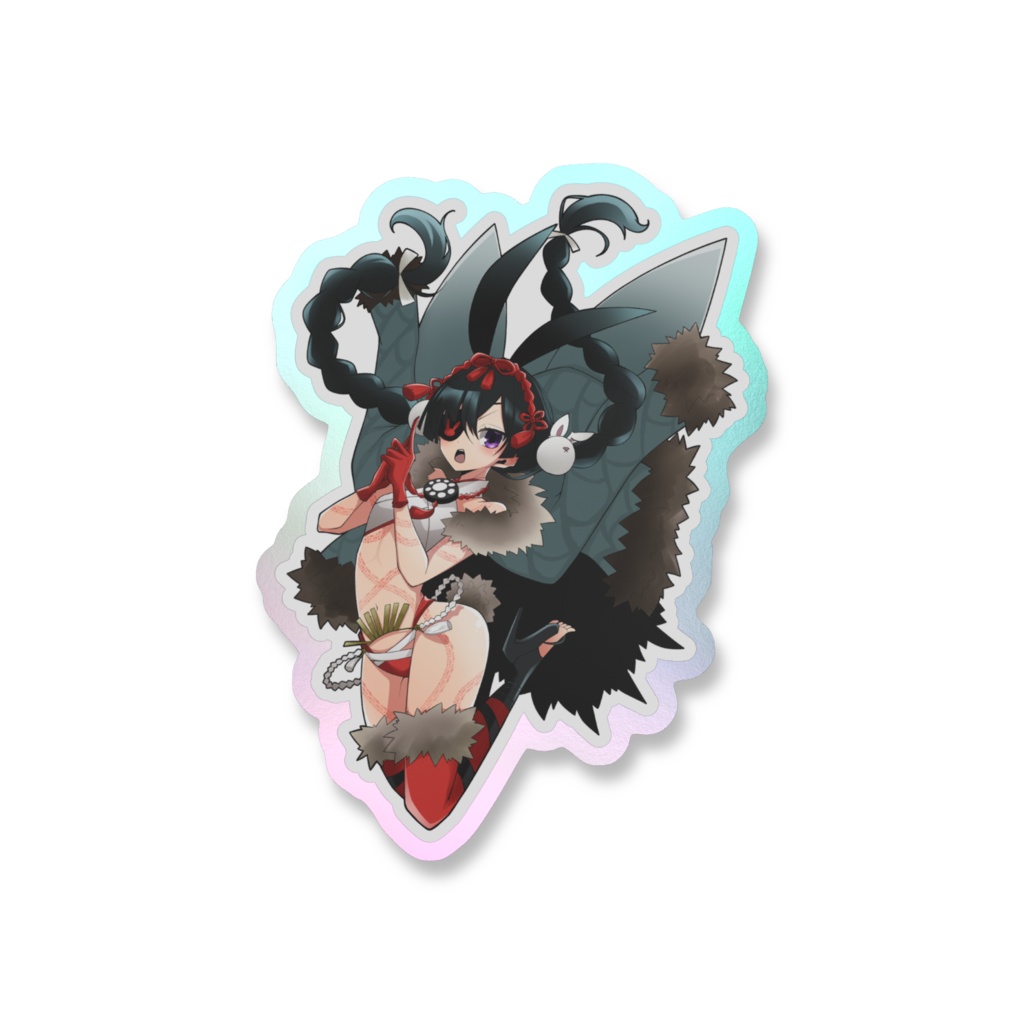 望月千代女 オーロラスマホステッカー